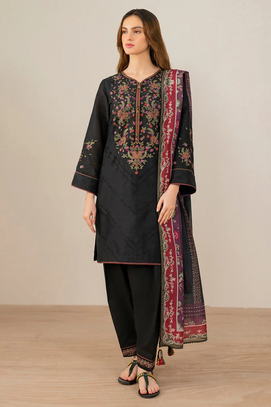 JAZMIN DHANAK MARINA EMBROIDRED 3PIECE WITH COTRIA SHWAL