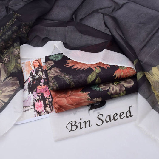 BIN SAEED DHANAK 3PIECEWITH WOOL PRINTED SHAWL