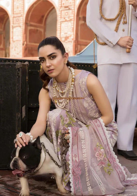 Embroidered 3 Piece Lawn Dress Unstitched - TAPESTRY LAVENDAR-00001