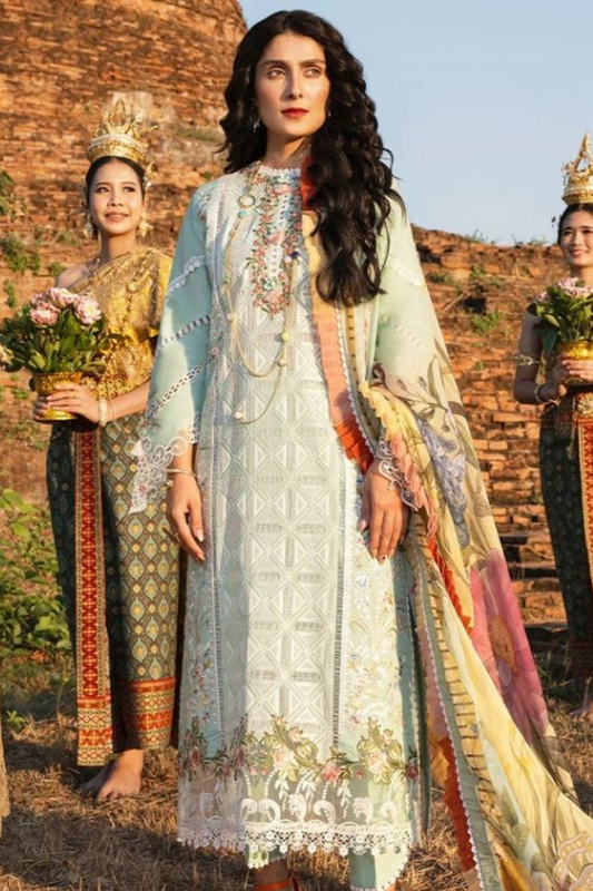 Embroidered Lawn Suits Unstitched 3 Piece Unstitched - KEVAL - 00031