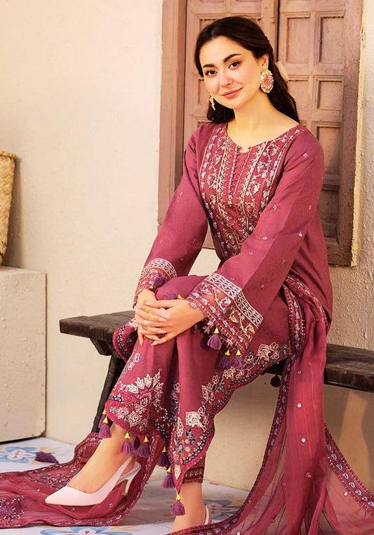 3PC Lawn Embroidered Shirt with Embroidered Chiffon Dupatta (Unstitched) - 00027