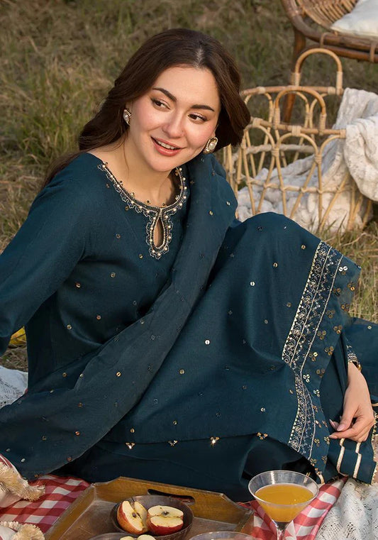 3PC Lawn Sequence Embroidered Shirt with Sequence Embroidered Chiffon Dupatta (Unstitched) - 00026