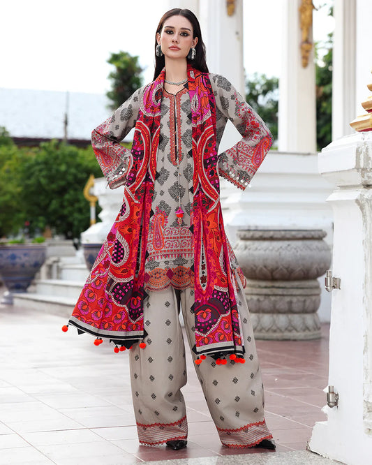 CHARIZMA KHADDAR SLUB DIGITAL PRINTED 3 PIECE