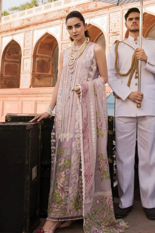 Embroidered 3 Piece Lawn Dress Unstitched - TAPESTRY LAVENDAR-00001