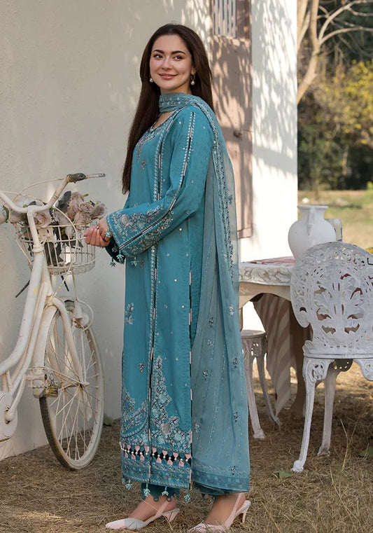 Embroidered Lawn Suits Unstitched 3 Piece Unstitched - ALLYs - 00013