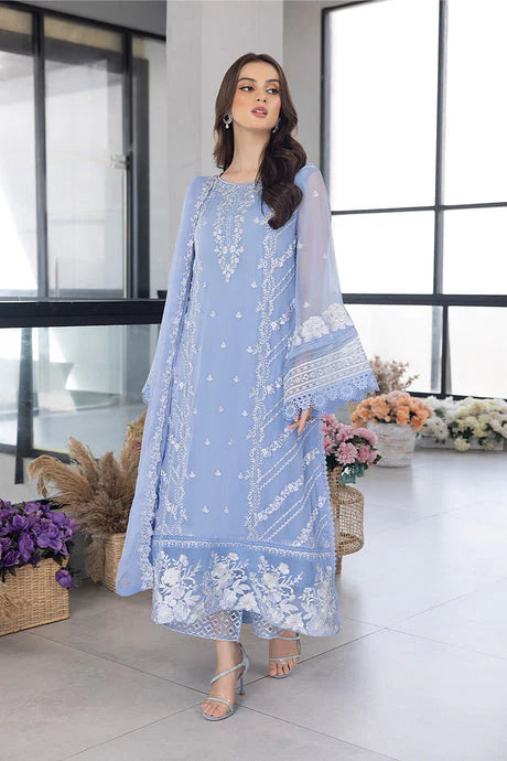 AZURE DHANAK EMBROIDERED 3PIECE