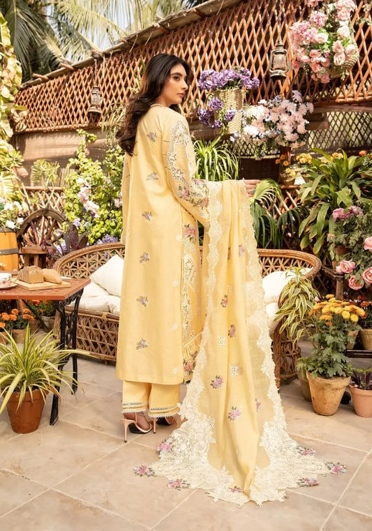 Embroidered Lawn Suits Unstitched 3 Piece Unstitched - ROSHNE -00011
