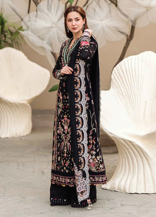 KALAMKAR DHANAK MARINA EMBROIDERED 3PIECE WITH EMBROIDERED DHANAK MARINA SHAWL