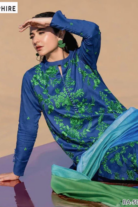 Lawn Design Unstitched Embroidered 3 Piece - -00032