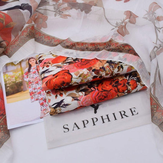 SHAPPHIRE DHANAK 3PIECE WITH WOOL PRINTED SHAWL