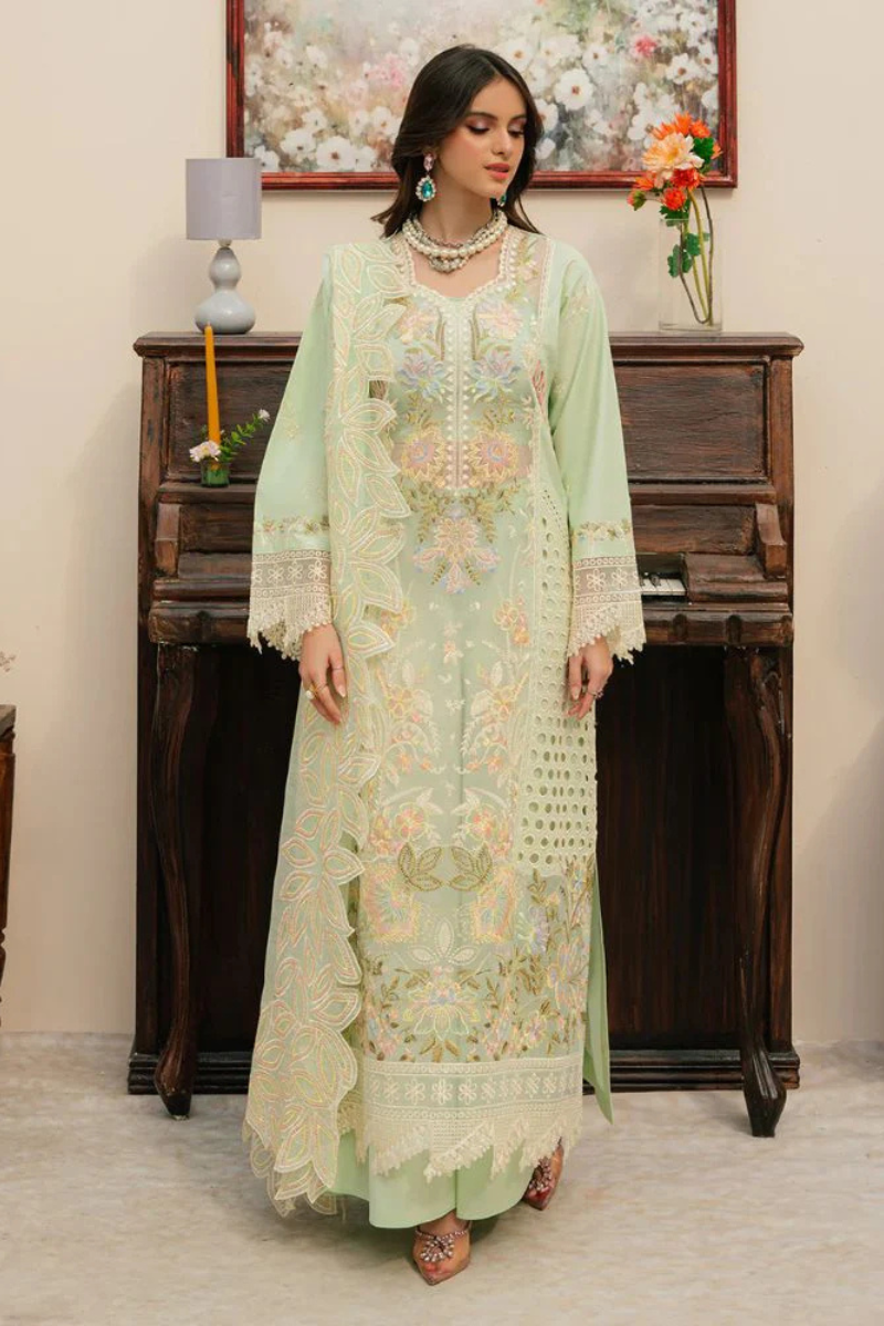 Embroidered Lawn Suits Unstitched 3 Piece Unstitched - CAROLINE - 00017