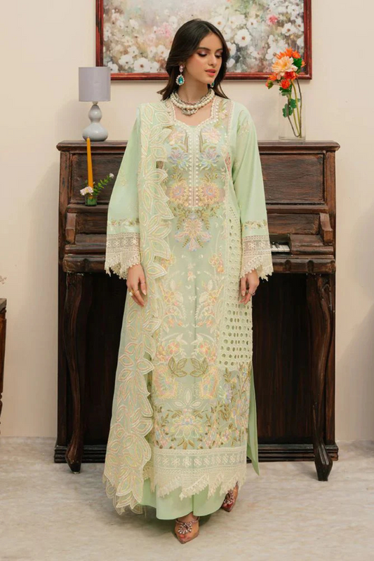 Embroidered Lawn Suits Unstitched 3 Piece Unstitched - CAROLINE - 00017