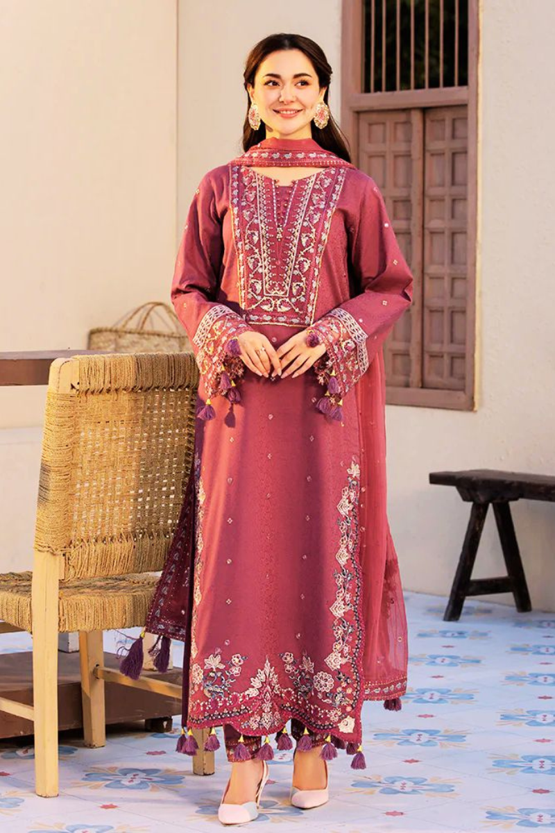 3PC Lawn Embroidered Shirt with Embroidered Chiffon Dupatta (Unstitched) - 00027