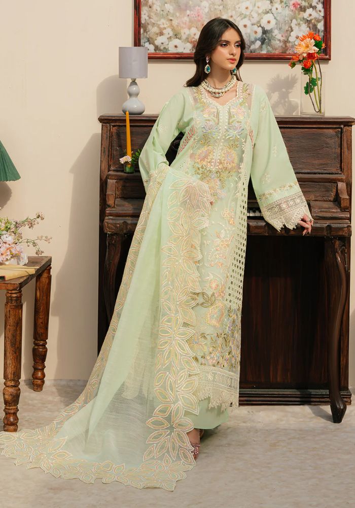Embroidered Lawn Suits Unstitched 3 Piece Unstitched - CAROLINE - 00017